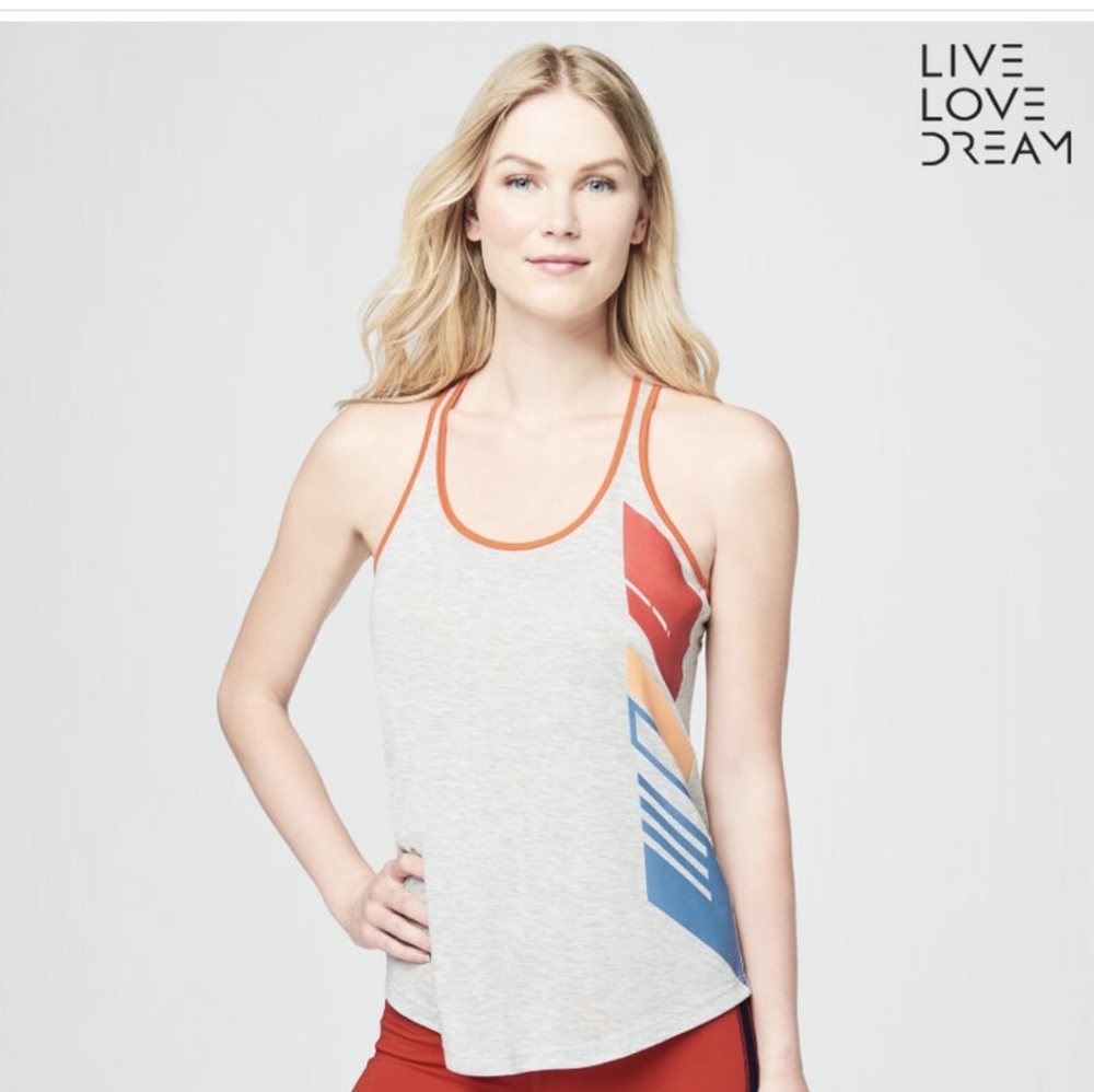 LLD Diagonal Print Racerback Tank - Picture 2 of 6